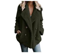 Generico Abrigos mujer invierno elegante de forro polar, sudadera Teddy Cómodas Cárdigan Corta Abrigo Baggy Chaqueta de Esquí Mujer Ofertas con Bolsillos, Abrigos Fleece Chaquetas Trekking, Verde, L