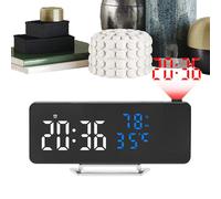Genérico ABS Projection Alarm Clocks for Bedrooms - 270° Rotatable Projector LED Display, 19.3x4x8.7cm Digital Bedroom Clock for Kids Students Travelers Bedside Study Apartment Dormitory Home