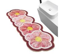 Genérico Absorbent Flower Mat, Non Slip Floor Carpet, 120x50cm Rug with Washable Build, Soft Microfiber Bathroom Mat, Stylish Pattern with Modern Design, Indoor Floor Carpet for Kitchen Bedroom