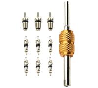 Genérico AC Valve Core Kit - 10PCS Precision Repair Set | Aluminum Alloy HVAC Components - Automotive RV Refrigeration Air Conditioning Service Parts for Maintenance Workshop Use