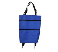 Genérico Accelerateh Bag 2 en 1 Bolsa de Compras Plegable Bolsa Verde Carrito de Compras Plegable portátil Bolsa con Ruedas Maquina Tejedora De Lana (Blue, 46X39X12cm)
