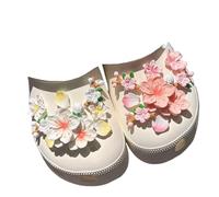 Generico Accesorio 3D DIY Juego de colgantes para zapatos Conjunto de flores de colores con hebilla desmontable, talla única, Plástico, No es una piedra preciosa