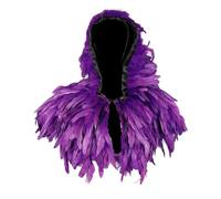 Genérico Accesorios de ArnéS Chal de Plumas Gótico Accesorios de Ropa para Halloween Cosplay Bufanda de Plumas para Mujer Steampunk Halloween Fiesta Carnaval Gótico Baile Capa