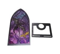 Genérico Accesorios de biblioteca de fantasía - Decoración de ventana de dragón fantasía medieval - Ornamento de mesa medieval Translúcida para oficina en casa, biblioteca, sala de estudio, estantería