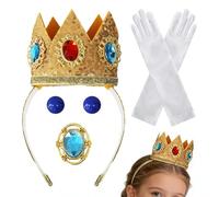 Genérico Accesorios de Disfraz de,Accesorios para disfraz que incluyen pendientes, un broche y guantes - Tiara de para Mujer,Para Carnaval, Cosplay, Personaje, Actuación, Escenario, Pareja, Esposa