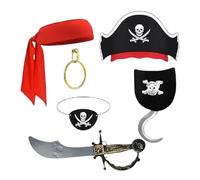 Genérico Accesorios de disfraz de pirata para niños,Conjunto de disfraz de pirata para niños - Juego de accesorios para de de Halloween,Set de accesorios para disfraces de piratas para fiestas t