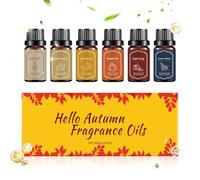 Generico Aceites perfumados otoñales para difusor, 6 piezas líquido perfumado, aceites otoñales para set difusor, para invierno, Navidad, Halloween, casa, coche, jabón, dormitorio, salón, spa