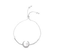 Genérico acero imán anillos estrella luna pulsera pétalo lleno estrella estrella Luna Rhinestone pulsera ajuste pulseras para mujeres múltiples abuelita joyería natural, talla única, Metal, No es una