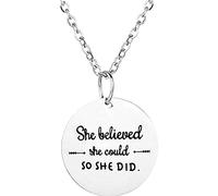 Genérico Acero inoxidable Ella creía que podía así que ella lo hizo Mantra Declaración Graduación Hermana Hija Colgante Collar Definiciones y especialidades