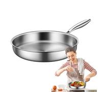 Generico Acero inoxidable Frying Pan, Small Nonstick Skillet, 8.66-Inch, Heat-Resistant Handle, Multi-Functional Cookware, Anti-Scalding Omelet Pan for Kitchen, Home, Dining