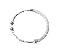 Genérico Acero Negro Natural Plata Pulsera Pulsera Señoras Abierto Varios Natural Ancho Mujer Joyería, talla única, Cobre, No Gemstone
