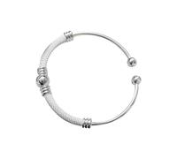 Genérico Acero Negro Natural Plata Pulsera Pulsera Señoras Abierto Varios Natural Ancho Mujer Joyería, talla única, Cobre, No Gemstone