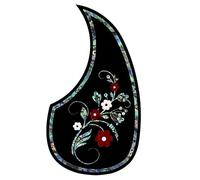 Genérico Acoustic Guitar Pickguard, Scratch-Resistant Guard Sticker, 6.89x3.74 Inches 6.69x4.53 Inches Lightweight, Vintage Water Drop for Bird Shapes, White, Green, Yellow