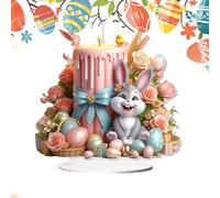 Genérico Acrílico Bunny Desktop Decoration, Happy Easter Bunny Sign, 2D Acrylic Easter Sign, Easter Tabletop Decor, Farmhouse Easter Home Decor, Spring Indoor Sign Decor, Creative Easter Decor