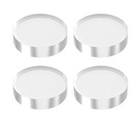 Genérico Acrylic Base - 4 Piece 3x3x1 Inch Clear Polished Display Cube Holders | Jewelry Showcase Stand For Rings Bracelets Earrings Gems Figurines Collections Souvenirs