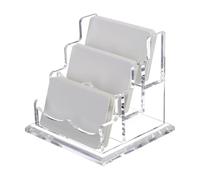 Genérico Acrylic Business Card Holder, Clear Name Card Display, Multi-Slot Desktop Organizer Stand, Tiered Design, Compact Space-Saving Style for Offices, Reception, Home Use, Transparent