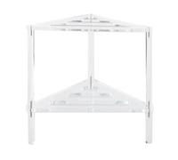 Genérico Acrylic Corner Shower Stool - Double Tier | Transparent Non-Slip Waterproof Bath Stool with Storage Shelf, Heavy Duty & Stable, Ideal For Bathroom, Shower, Living Room, Bedroom & Home Use