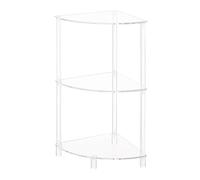 Genérico Acrylic Corner Table, 3-Tier Clear Triangle End Table, Modern Small Furniture Piece, Space-Saving Corner Side for Living Room, Bedroom, and Bathroom, Durable and Stylish Design