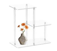 Genérico Acrylic Desk Bookshelf, 3-Tier Transparent Nightstand, Clear Storage with Anti-Slip & MinimalistDesign, Space-Saving Furniture for Bedroom Living Room Entryway Apartment Decor
