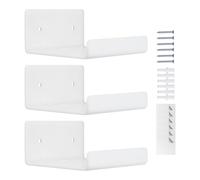 Genérico Acrylic Floating Shelves - 3 Pieces Display Rack | Decorative Wall Bookshelf | Mini Wall Mounted Organizer For Apartment Home Office Shop Bathroom Living Room Kitchen Bedroom Plants Gallery