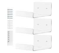 Genérico Acrylic Floating Shelves - 3 Pieces Organizer, Bathroom Makeup Shelves | For Renters Designers Students Office Shop Hotel Bathroom Living Room Kitchen Bedroom Books Plants