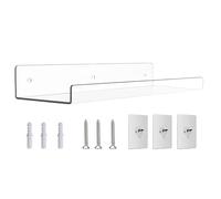 Genérico Acrylic Floating Shelves Clear Wall Mounted Display Rack, Modern Makeup and Collectibles Storage for Bathroom Living Room Kitchen Bedroom Office Retail Store Decor