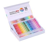 Generico Acrylic Gel Pens, Glitter Scrapbook Markers, 9.06x6.5x1.3 Inches, 3D Ink Fabric Glass Ceramic, Smooth Flow Design, 1mm Tip Paint Pen Set for Art Crafts Drawing Adults and Kids