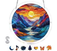 Genérico Acrylic Jigsaw Puzzle Suncatcher,Glowing Feather Haven Sun Catchers Puzzle,Flowers Hummingbird Moonlit Dragonfly Suncatcher Puzzles Kit,Home Creative Decor,Gift for Women, Mom,Friends