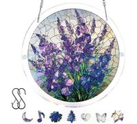 Genérico Acrylic Jigsaw Puzzle Suncatcher,Glowing Feather Haven Sun Catchers Puzzle,Flowers Hummingbird Moonlit Dragonfly Suncatcher Puzzles Kit,Home Creative Decor,Gift for Women, Mom,Friends