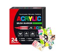 Genérico Acrylic Markers - Smudge-Proof Soft Tip Waterproof Pens | Acrylic Paint Markers Set, Vibrant Colors for Adults Parents Special Easter Stuffers Travel Classroom School Art Craft Projects