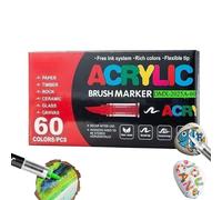 Genérico Acrylic Markers - Smudge-Proof Soft Tip Waterproof Pens | Acrylic Paint Markers Set, Vibrant Colors for Adults Parents Special Easter Stuffers Travel Classroom School Art Craft Projects