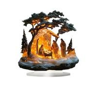 Genérico Acrylic Nativity Figures - Christmas Scene For Holiday Decoration | Transparent Acrylic with Intricate Handcrafted Details, Elegant Tabletop Display, For Desk, Living Room, Church