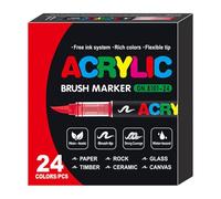 Genérico Acrylic Paint Markers - 5,7 pulgadas Professional Art Pens | Acrylic Vibrant Pigment - Odorless Water-Based Marker Set for DIY Canvas Wood Ceramic Rock Painting & Śurface Crafts