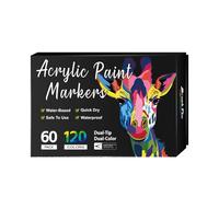 Genérico Acrylic Paint Markers,Double-Head Fabric Coloring Paint Pens - Quick-Drying Art Drawing Supplies Permanent Markers for Kids Adults Artists