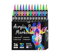 Genérico Acrylic Paint Markers, Double-Tip Drawing Pens, Fade-Resistant Ink, Permanent Art Tools, for Rock Glass Wood Paper Canvas Ceramic Use, Set of Painting Supplies for Artists, 6.49x0.35 Inches