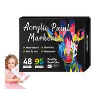 Generico Acrylic Paint Markers - Double Tip Rock Painting Pens, Fade Resistant Permanent Ink, Durable Craft Set, Smooth Drawing Tools | Art Supplies For Paper Glass Wood Canvas Ceramic Artists