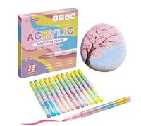 Genérico Acrylic Paint Markers Set Of 12 | Fine Tip Permanent Paint Pens For Adults Kids Artists | Ideal For Fabric Glass Ceramic Wood Canvas Rock Metal Paper Graffiti Art DIY Craft Projects