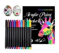Genérico Acrylic Paint Pens, Acrylic Markers, Rock Painting Markers, 12 Colors Pens Creative Drawing Art Supplies For Wood Fabric Glass Canvas Crafts Scrapbook Kids
