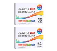 Genérico Acrylic Painting Pens - Gel Marker Set for Journaling | ABS Material with Acrylic Ink, 1.0mm Tip Point, 54 Colors Retractable Pens, Push Nib Delivery, Sketching Writing Doodling