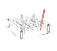 Genérico Acrylic Pencil Brush Display Rack, 100-Hole Desk Organizer for Pens Markers Paint Brushes, Large Capacity Holder for Offices Shelf Living Room Bedroom, 7.48x7.48x1.97 inches