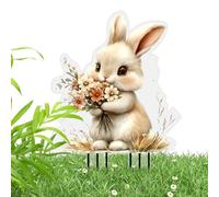 Genérico Acrylic Rabbit Garden Toggle, 2D Graphic Design Animal Stake, Decorative Plant Ornament For Indoor/Outdoor Use, Weatherproof Garden and Potted Bonsai AccessoryHigh-Transparency Acrylic