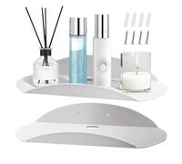 Genérico Acrylic Shelf - Two Piece Wall Mount Curved Display Rack with Indoor Artwork Decor, Floating Organizer for Bathroom, Bedroom, Kitchen, Nursery, Clear Stand for Plants, Toys, Picture Frames