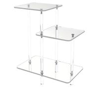 Generico Acrylic Side Table - Modern Nightstand Table | Clear 3-Tier Storage Stand For Bedroom, Living Room, Patio, Apartment, Lobby, Hall, Phone Holder, Home Decor And Book Display Furniture