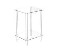 Genérico Acrylic Side Table, Small End Table Organizer Shelf, Lightweight Clear Design, Multifunctional Use for Bedroom Bathroom Dorm Living Room Hotel, 11.81x9.84x19.69 Inches