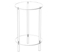 Genérico Acrylic Side Table, Small Round Clear End Table with Metal Legs, Minima List Transparent AccentTable for Living Room, Bedroom, Work Space, Lounge Corner, or Studio Use