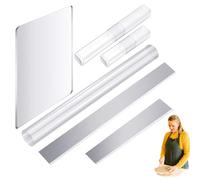 Generico Acrylic Stick Pressing Board - Acrylic Clay Plate | Clay Tool | Clays Roller Tool | 6 Pieces Clays Tools with Roller Sheet for Clây DIY Shaping Modelling Shaping Sculpting Craft