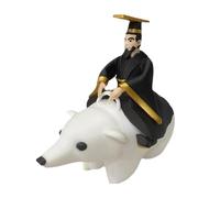 Genérico Action Figure, Collectible Statue, Decorative Figurine, 3.94x1.97x3.94 Inches, Hand Painted Ancient Emperor on Polar Bear, Humorous Novelty Design, Display for Desk Shelf Bedroom Decor