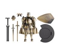 Genérico Action Figure Model, Multi-Jointed Medieval Knight Statue, Flexible Movable Figurine, 360° Rotating Head, Sturdy Decorative Collectible, Perfect for Dining Table Workplace and Shelf
