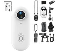 Genérico Action Snap Camera, 4k Thumb Action Cameras, Go Snap Body CAM, Wearable Actions Camera with 360° RotationSpring Clip, Mount Anywhere, for POV, Cycling, Dive (White 1080p 64G)