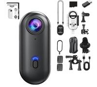 Genérico Action Snap Camera, 4k Thumb Action Cameras, Go Snap Body CAM, Wearable Actions Camera with 360° RotationSpring Clip, Mount Anywhere, for POV, Cycling, Dive (Black 4K 64G)